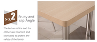 Ensemble table et chaises de cafétéria simple avec cadre en acier inoxydable et finition en bois naturel Mobilier de salle à manger durable pour restaurant