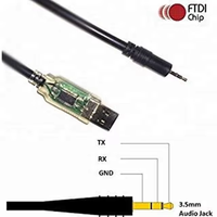 Cable USB a Jack de Audio de 3.5mm TTL Serial DC TRS Video Out Audio Jack Aux Audio FTDI TTL 232, Cable TTL de 4 Pines, Cable de 6.35mm 3.5mm Macho para Teléfono