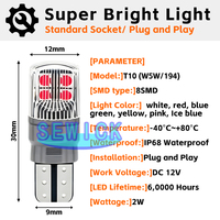 Neue Superhelle Auto-Innenbeleuchtung Leselampe Breitstrahler T10 W5W Auto-LED-Lampen Canbus 3030 8SMD DC12V