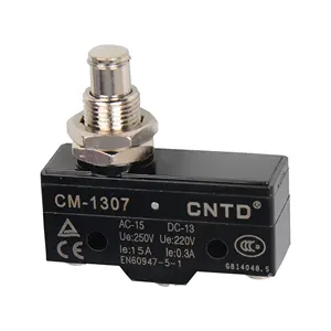 CNTD 15A 250V 마이크로 스위치 제한 스위치 플라스틱 패널 마운트 푸시 플런저 액추에이터 최대 전압 250Vac
