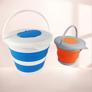 Seau de <span class=keywords><strong>camping</strong></span> pour le tourisme en plein air, seau de lavage de voiture, bassin rond en silicone pliable, seau portable pliable de 10 L - Product Image 6