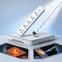 Multiprise sur mesure de haute qualité à 5 prises avec interrupteurs principaux, plaque multiprise électrique standard à 5 prises