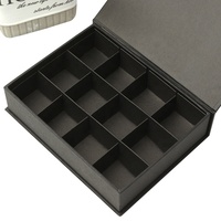 Emballage de luxe en carton noir personnalisé, boîte en Praline, pour chocolat, vente en gros