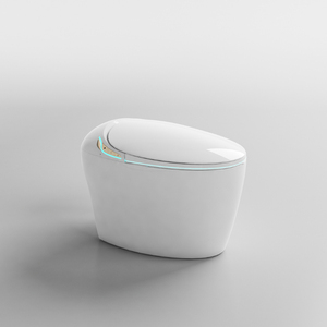 <span class=keywords><strong>WC</strong></span> intelligent monobloc moderne à design incurvé, avec éclairage LED doux d'ambiance nocturne, ouverture et fermeture automatiques du couvercle, séchage à air chaud et bidet intégré - Product Image 6