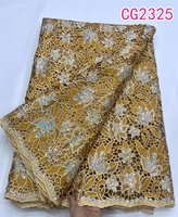 Tissu de dentelle Guipure blanche tissu de dentelle africaine 2025 tissus de dentelle de cordon de paillettes africaines