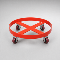 Chariot de transport de fûts d'huile SD55 avec cadre de support circulaire et roulettes à roulement fluide pour la manutention des matériaux en entrepôt et atelier