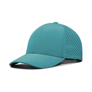 Gorra de béisbol de Golf de 6 paneles de poliéster 100% al por mayor, diseño deportivo en blanco de Color sólido, transpirable, corte láser, agujero, ala curvada, sombrero para el sol - Product Image 5
