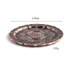 High Quality Chinese Style Customized Brass Mini <b>Retro</b> Round Plate - Product Image 3