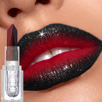Ensemble de rouges à lèvres en gel noir mat rouge à label privé, maquillage pailleté imperméable, minéral 2 en 1, 30g, diamant, pour femmes