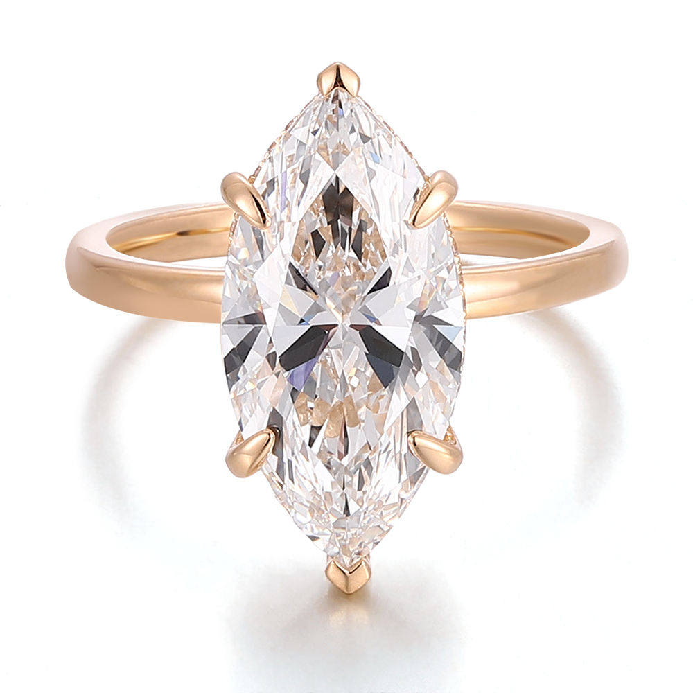 real solid 18K gold lab diamond ring