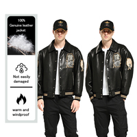 Veste en cuir Veste de moto pour hommes Veste en chenille