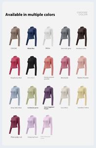 여성을위한 높은 탄성 스포츠 요가 재킷 봄 가을 피트니스 재킷 전면 승마 크로스 보더 스포츠 - Product Image 6