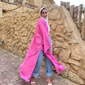 Style d'été pour les fabricants et grossistes d'abayas musulmanes, nouvelle abaya ouverte, vêtements islamiques turcs, vêtements maxi pour femmes musulmanes - Product Image 6