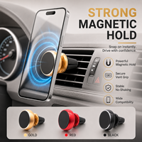 Support de téléphone de voiture à ventouse magnétique en alliage d'aluminium conique, rotatif à 360° avec articulation sphérique, réglable en hauteur, robuste