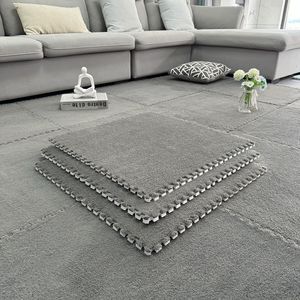 Alfombra Moderna de Espuma Entrelazada, Cuadrada, Antideslizante, para Sala de Estar, Dormitorio, Alfombra de Gateo para Niños, Patrón Geométrico, Lavable a Mano - Product Image 2