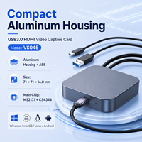 Tarjeta de Captura USB3.0 HDMI 1080P60 4K30 con Salida en Bucle, Conexión Dual USB-A y Tipo-C, Salida de Audio Estéreo de 3.5mm, Sin Controladores, para Transmisión en Vivo