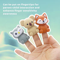 Ensemble de jouets flottants empilables en silicone en forme d'animaux de dessin animé pour les doigts