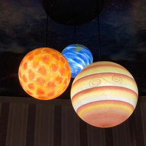 Lámpara de luna de 8 planetas pintada a mano, luces colgantes de planeta personalizadas y creativas modernas para decoración del hogar - Product Image 3