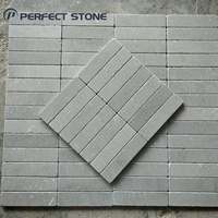 Mosaïque en pierre calcaire grise rustique de qualité supérieure Perfectstone, surface rugueuse, pour mur d'accentuation de café et décoration commerciale haut de gamme