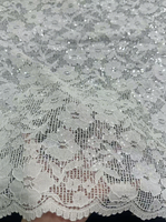 Nouvelle collection de tissus en dentelle tricotée, dentelle florale à paillettes pour la décoration de robes et de vêtements