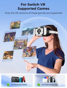 ニンテンドースイッチ OLED 用 HD 3D VR グラス - 快適なフォームを使用した調節可能なヘッドストラップ、新型 OLED モデルと互換性あり - Product Image 2