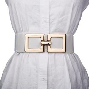 Ceintures de taille en or élastiques larges et extensibles avec grande <span class=keywords><strong>boucle</strong></span> en alliage doré pour accessoires de mode pour femmes - Product Image 4