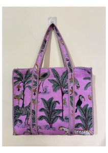 Nuevo Bolso Tote Bohemio Acolchado de Algodón con Bordado Floral Personalizado y Estampado de Bloques, Set de 3 Bolsas de Hombro para el Mercado, Venta al por Mayor - Product Image 2