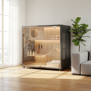 맞춤 제작 지원 애완 고양이 집 대형 목재 고양이 빌라 실내 원목 고양이 아파트 고양이 빌라 - Product Image 2