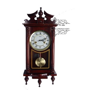 Pendulum Wood <strong>Wall</strong> <strong>Clock</strong> a Great Timepiece With Black Numerals, a Brass-finished Bezel, and Plain Glass Over a Lambs-wool Dial. - Product Image 1