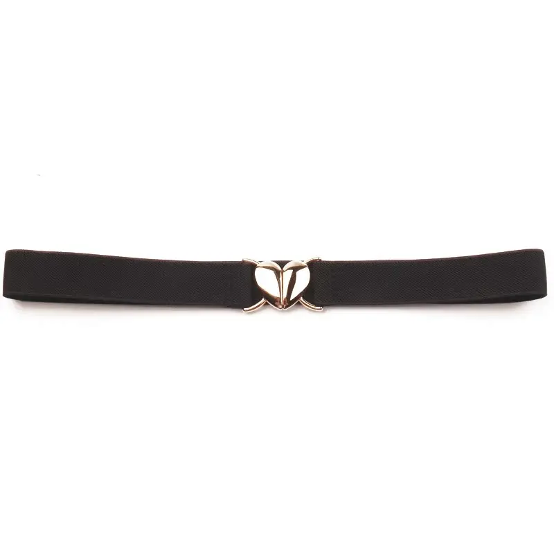 حزام صغير مطاطي يحمل شعار القلب الكل في واحد، الإصدار الكوري من حزام التنورة الرقيق المزين بالزينة القابلة للضبط للسيدات