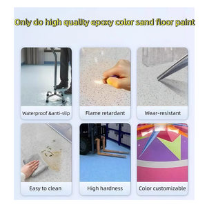 Peinture de sol en sable coloré époxy écologique, facile à installer et à nettoyer, antidérapante, aspect marbre, pour usine - Product Image 6