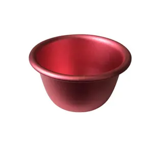 Leading Manufacturer 의 비-standard Custom Red Anodized 딥 그려 스탬프 알루미늄 Bowl