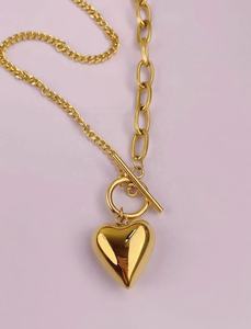 <span class=keywords><strong>Collier</strong></span> en acier inoxydable bijoux en acier inoxydable personnalisés vente en gros délicat <span class=keywords><strong>collier</strong></span> coeur plaqué <span class=keywords><strong>or</strong></span> 18 carats - Product Image 3