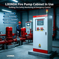 Boîtier de distribution de commande de pompe incendie personnalisé LIXINDA, indice de protection IP54, utilisation industrielle, panneau de commande automatique d'extinction d'incendie, boîtier en tôle