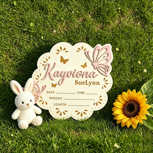 Cartes de jalons mensuels pour bébé en <span class=keywords><strong>bois</strong></span> 3D personnalisables avec motif papillon, disques marqueurs de jalons, accessoires de photographie nouveau-né, souvenir - Product Image 5