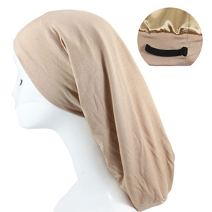 HZM-18298 <span class=keywords><strong>Bonnet</strong></span> de nuit réglable en <span class=keywords><strong>satin</strong></span> doublé pour <span class=keywords><strong>cheveux</strong></span> bouclés et crépus - Product Image 3