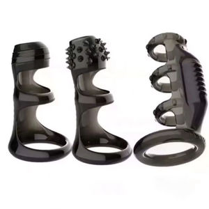 Private Label Wiederverwendbare Silikon Penisringe mit stärkerer Vibration, Sexspielzeug für Männer zur Verzögerung der Ejakulation und Stimulation - Product Image 6