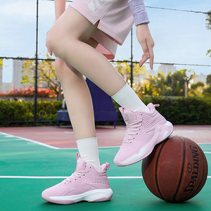 Zapatillas de Baloncesto para Mujer, Blancas y Rosas, Transpirables, Deportivas, de Caña Alta, con Amortiguación y Soporte, para Cancha - Product Image 2