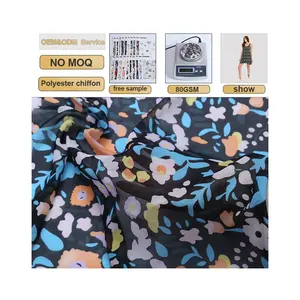Hot Southeast Asian Market %100 Polyester Digital Printed Chiffon Fabric 80GSM