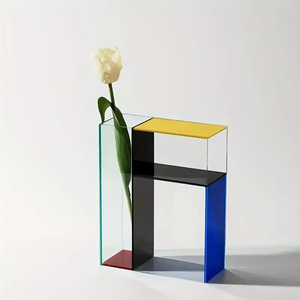 Vaso Decorativo Rettangolare in Acrilico Personalizzato con Design Colorato per Casa, Camera <span class=keywords><strong>da</strong></span> Letto, Soggiorno e Tavolo - Product Image 1