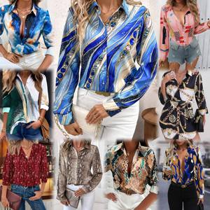 Camicia da donna in raso personalizzata con stampa tie-dye, ultima tendenza moda primavera 2026 - Product Image 1