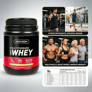 Proteína de Suero de Leche 100% OEM, Suplementos Deportivos para Musculación y Fitness para Adultos, 500g, Mejora la Energía y la Inmunidad - Product Image 2