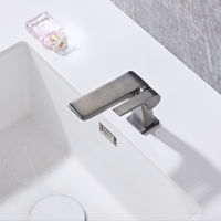 Robinet de lavabo monocommande en laiton, eau chaude et froide, chromé gris anthracite, durable, pour salle de bain moderne, vente en gros