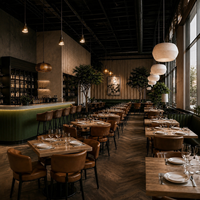 Service de design d'intérieur commercial pour la rénovation de restaurants occidentaux et d'hôtels, tables à manger en bois massif, design de bar, décoration personnalisée