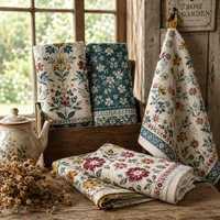 Hoshom Premium 100% Coton Serviette de Cuisine Festive Imprimée Personnalisée Linge de Cuisine Cadeau de Fêtes Faible MOQ Prix Usine OEM Vente en Gros BulkX