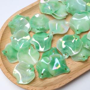 Épingle à cheveux fleurie en acrylique plaqué couleur, feuille de lotus/coquille, feuille de chou, dégradé bicolore, bricolage, perles, fleur antique, coiffure - Product Image 6