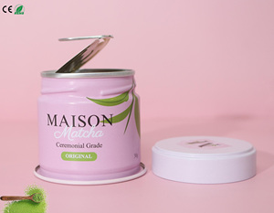 Personalizado vacío 30g aluminio Rosa Matcha lata respetuoso con el medio ambiente hermético Matcha té café en polvo embalaje Metal redondo Matcha lata - Product Image 3