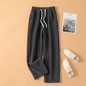 Women's Chenille Wide Leg Pants High Waist Casual Corduroy Pants Autumn Winter European Cotton Fleece Breathable Plus Size - Product Image 5