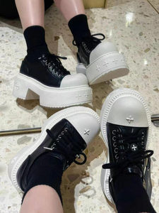 SMFK Puss Boots Scarpe Derby stringate con suola spessa, in vera pelle, con rialzo per persone di statura ridotta, modello basso versatile e solido - Product Image 3