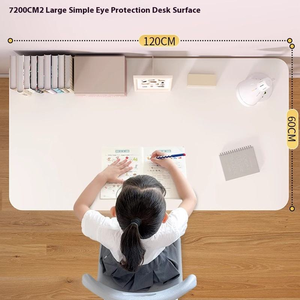 Cómoda mesa de estudio de metal ajustable en altura con estantería para uso en el hogar y la Oficina de los estudiantes - Product Image 2